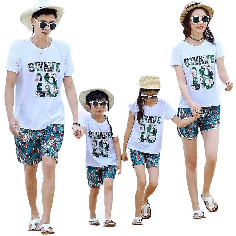 

mom and son matching clothes Father Kids Clothes 2019 Summer 2pcs/Sets top and pants family Set flower outfits clothing