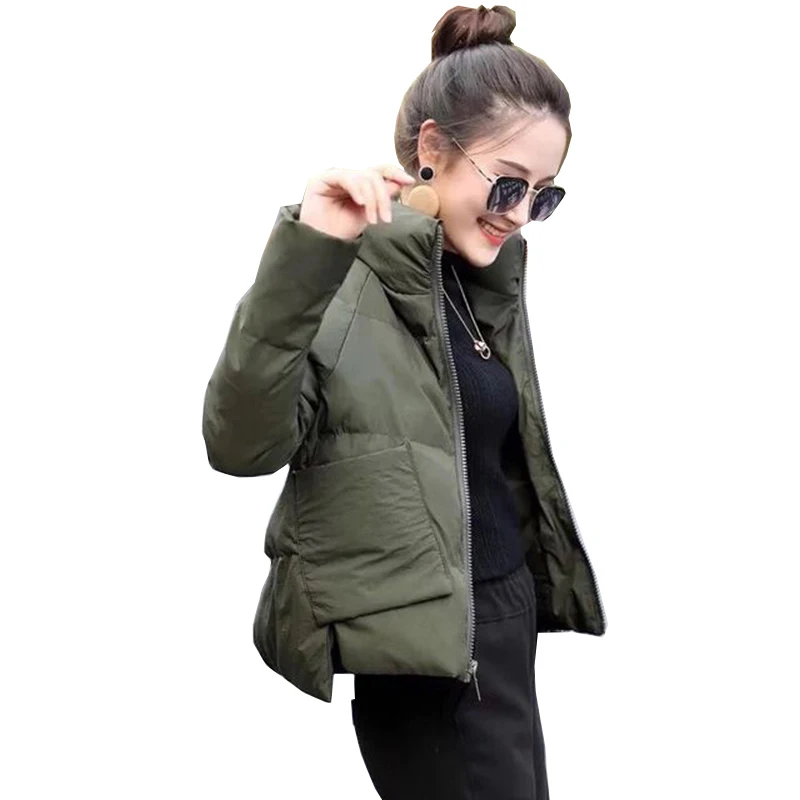 Short Winter Jacket Women Parka Coat Female Plus Size 4XL Warm Thick Down Jacket Clothing Outerwear Korean Quilted Fall Top - Цвет: 01