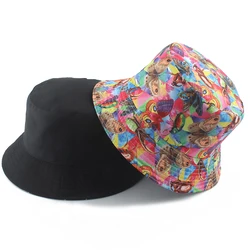 New Panama Butterfly Bucket Hat Women Summer Sun Hats For Men Reversible Fisherman Hat Sun Protection Beach Fishing Bob Caps