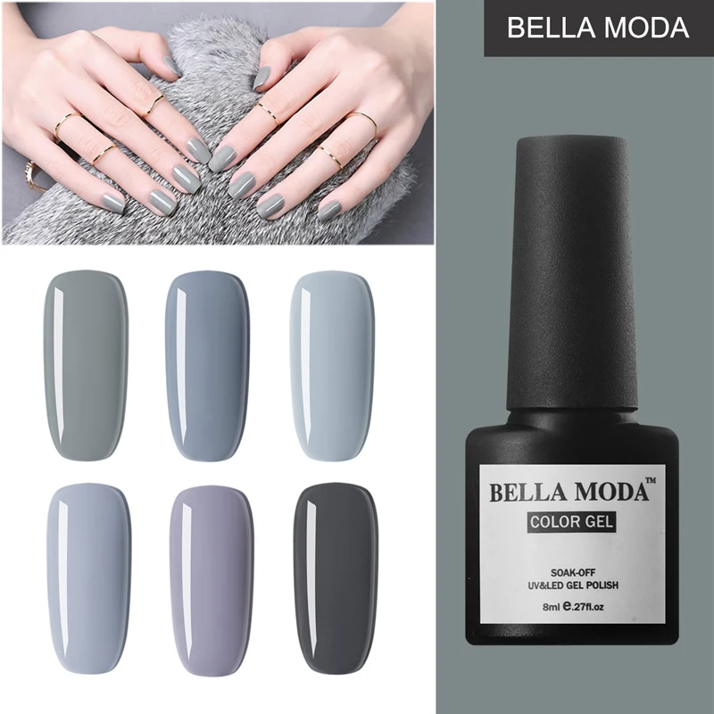 

BELLA MODA 8ml Semi Permanent Led Gel Soak Off DIY Nail Art Salon 84 Colors for Choose UV Gel Nail Polish