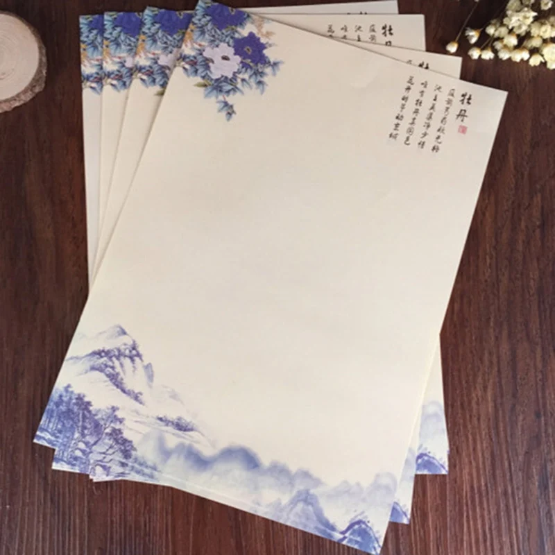8 шт/партия винтажный Ретро Китайский древний стиль цветок набор буквенных букв канцелярские принадлежности конверт для писем для школы