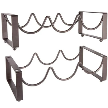

Stackable Wine Rack 2 Tier 6 Bottles Wine Storage Holder Wine Organizer Shelf for Countertop Cabinet Cellar