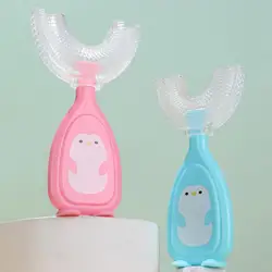 Brosse à dents écologique unisexe en forme de U, poils doux, soins pour bébé, brosse à dents pour tout petits, 1 ensemble 