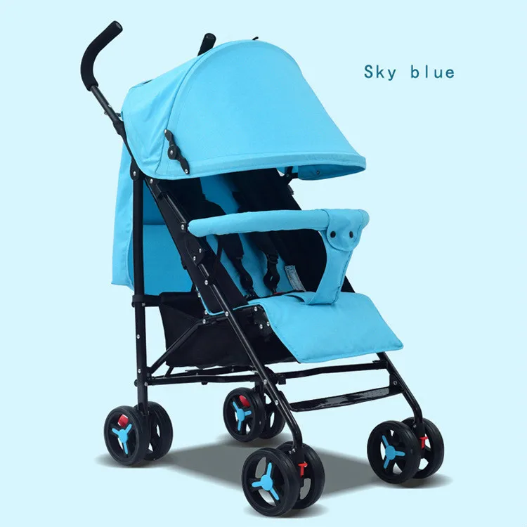 Blue Расширяющийся Сверхлегкий складной зонт для новорожденных, подходит для детских колясок 4 сезонов с высоким спросом - Color: Blue
