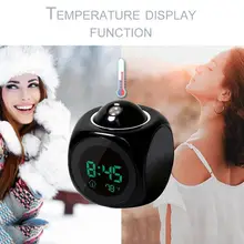 ЖК-проектор голосовой говорящий Будильник Подсветка электронный цифровой проектор часы стол температурный дисплей