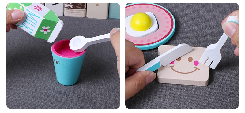 Интерактивная игрушка для детей имитация завтрака Набор кухни хлеб молоко еда