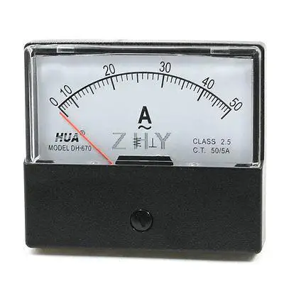 

Rectangular Analog Panel Ampere Meter Amperemeter DH-670 AC 0-50A