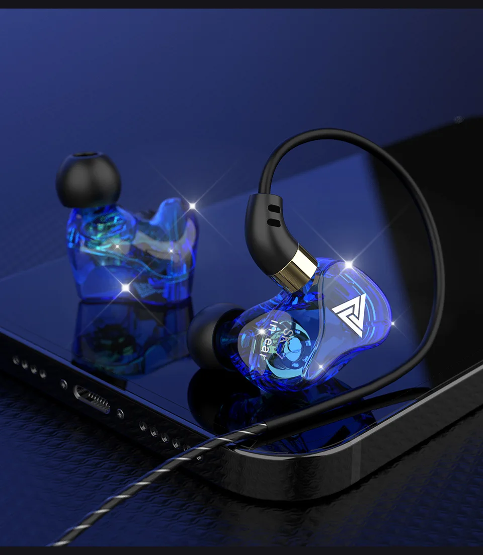 QKZ SK7 Copper Driver Wired Headphones Stereo HiFi Earphone Sport Running Music Headset Gamer Super Bass Earbuds fone de ouvido