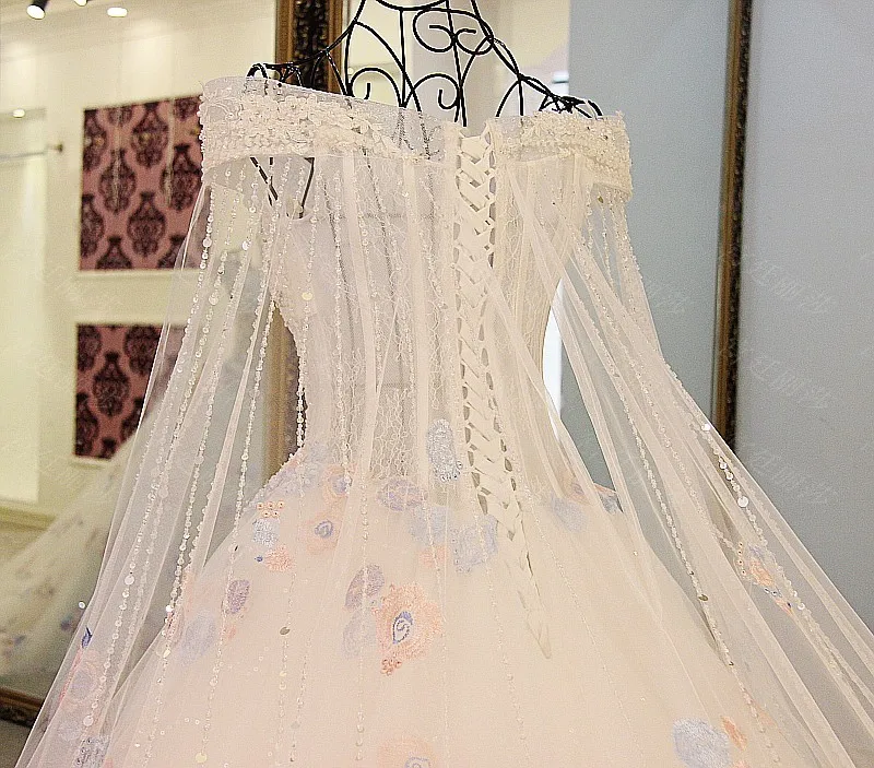 Vestido de noiva, свадебное платье с рукавами-крылышками и кристаллами, v-образный вырез, vestido de noiva com renda, бальное платье, vestido de casamento Novia