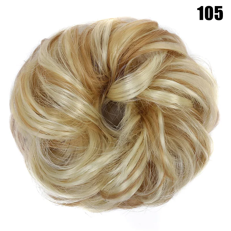 Легко носить резинки для волос булочка для наращивания синтетический шиньон волос JS26