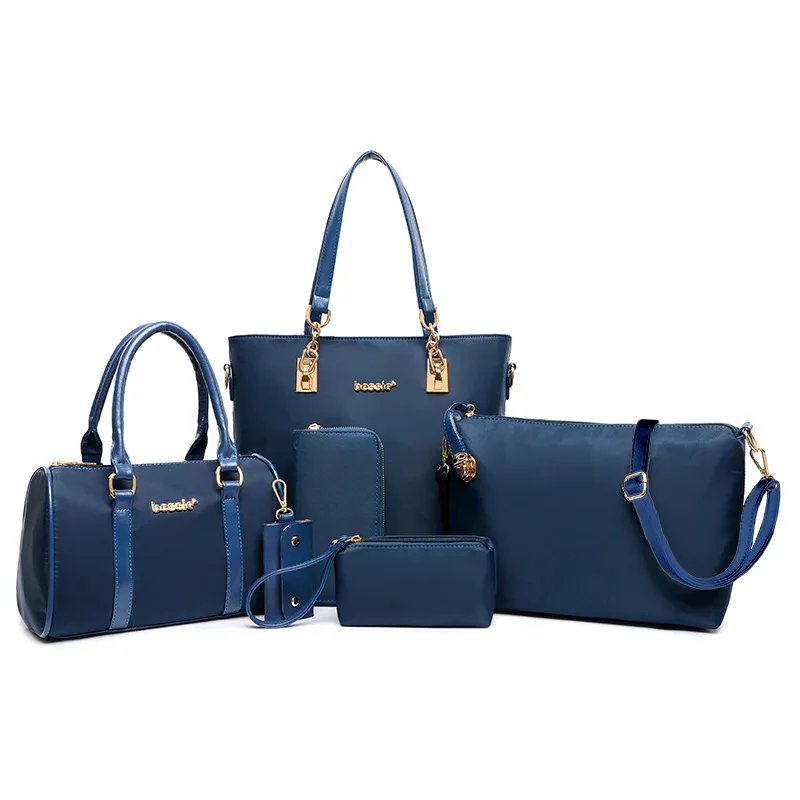 

2018 New Style Fashion Different Size Bags Six Pieces Set WOMEN'S Fashion Handbag Winter Oxford Cloth Crossbody Bag