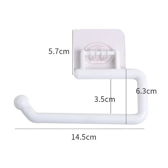 Kitchen Tissue Holder Hanging Toilet Roll Paper Towel Holder Rack Kitchen Bathroom Cabinet Door Hook Holder Organizer white S