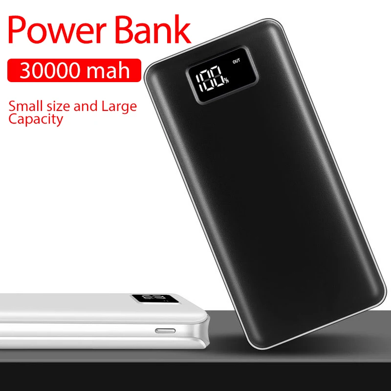 Новинка 2020 Двойной внешний аккумулятор USB 30000 мАч для смартфона портативное