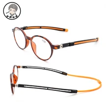 Tr90 для чтения очки для чтения Для мужчин Для женщин магнит Портативный диоптрий висит шеи 1,0 1,5 2,0 2,5 3,0 3,5