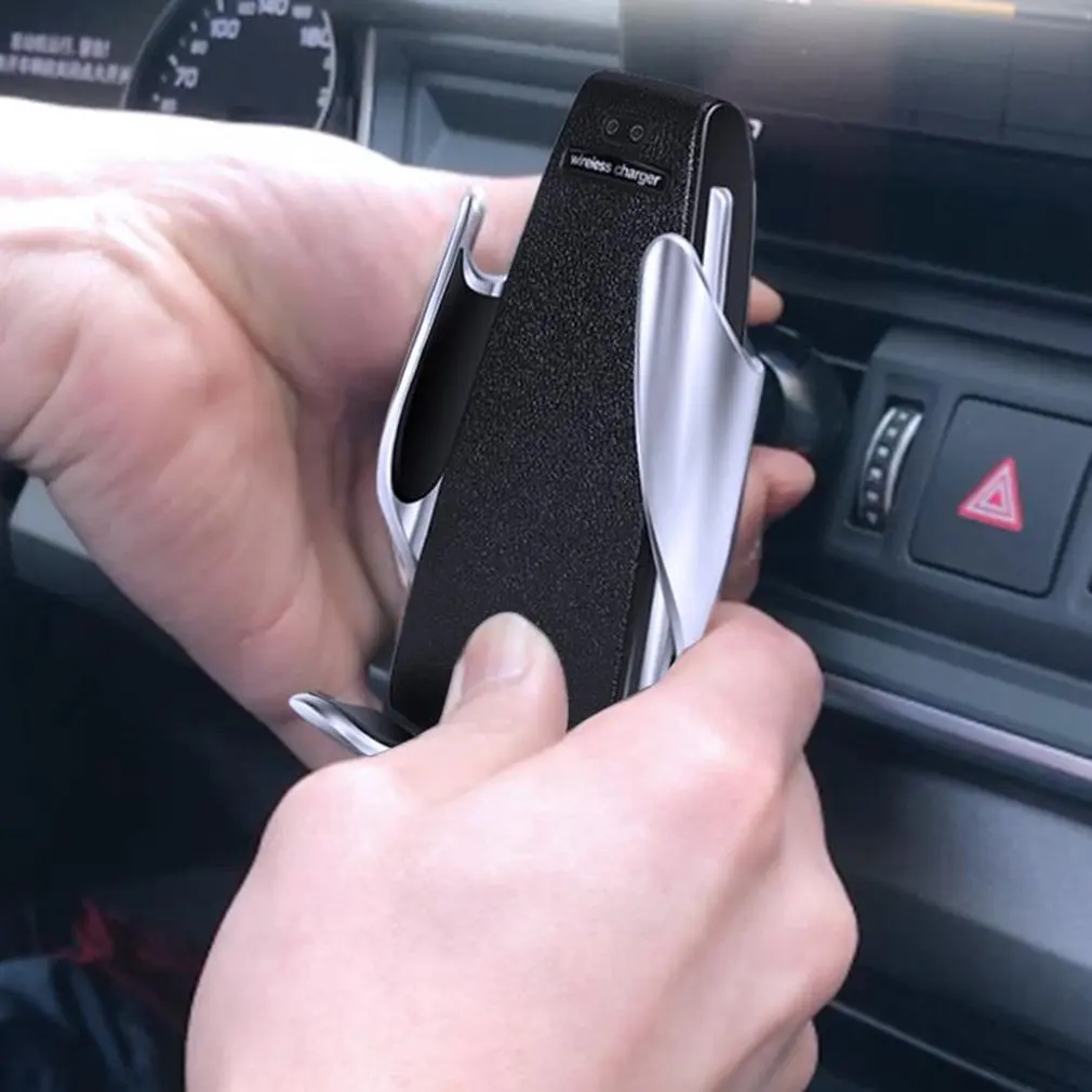 S5 автомобильное беспроводное зарядное устройство Magic Clip Air Vent держатель автоматический зажим Мобильный телефон подставка инфракрасный датчик зарядное устройство