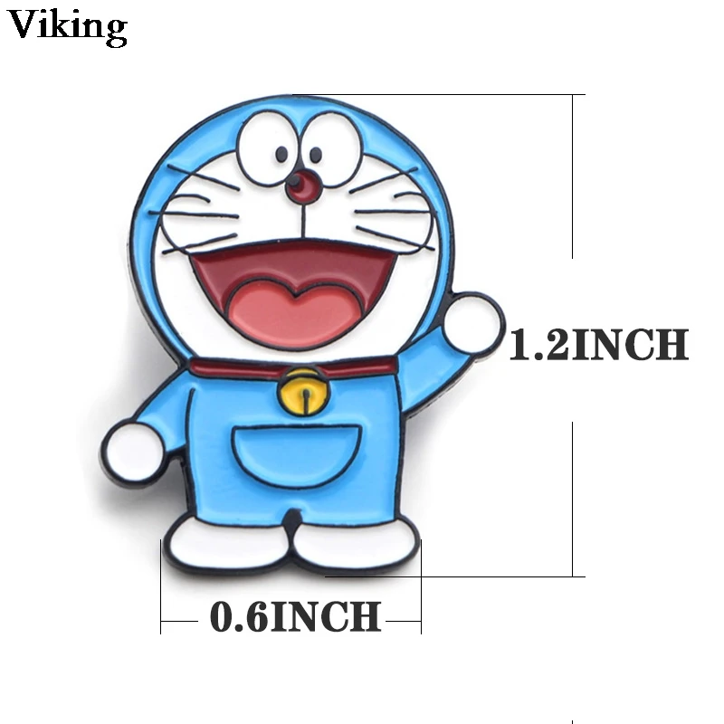 1 шт. значки Doraemon аниме металлические броши эмалированная брошь симпатичный значок на булавке для детей женщин мужчин броши для шляпы сумки рубашки G0371