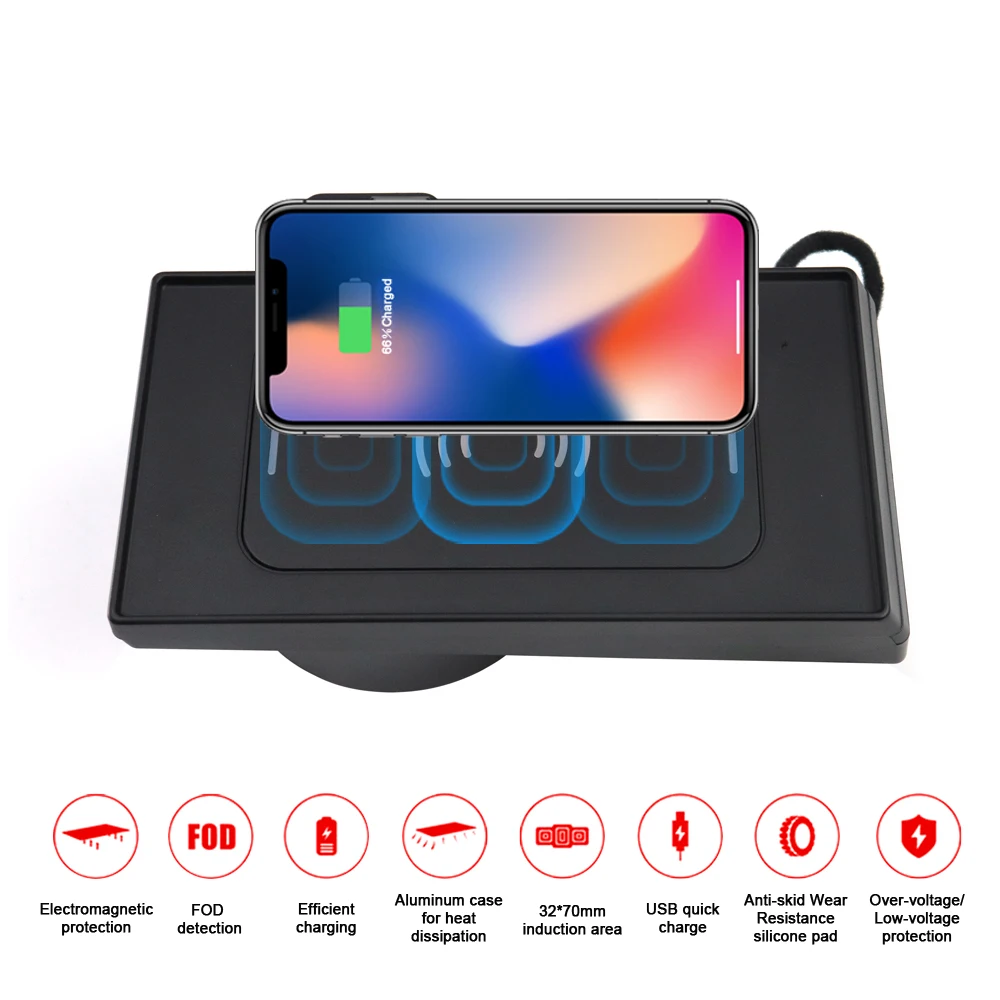 

QI Car Wireless Charger Fast Charging For BMW X5 2017 2018 Intelligent Infrared Phone holder for iphone Samsung Huawei Mate20