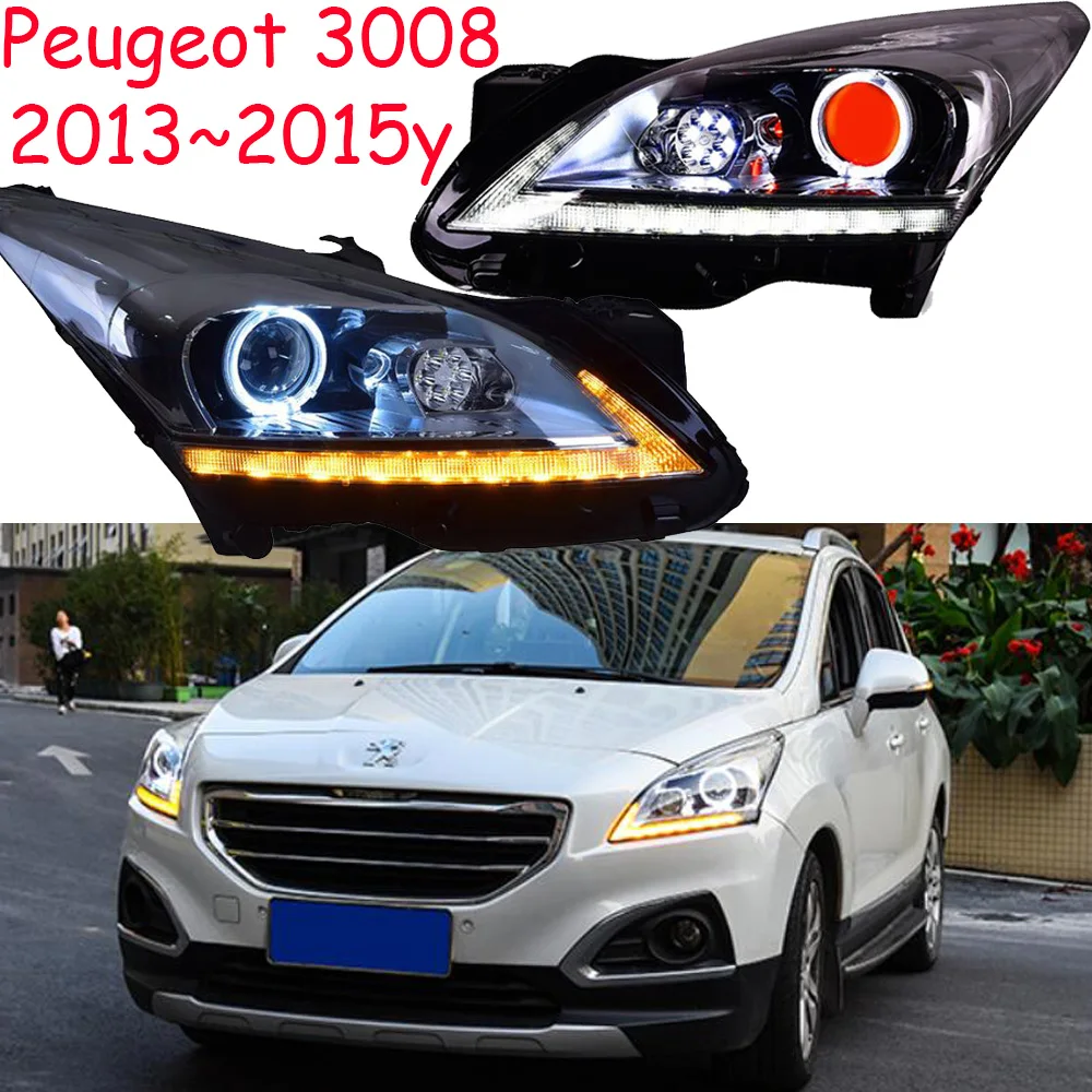 2шт 2013 год, автомобильные фары bupmer для peugeot 3008 светодиодные дневные ходовые огни на передних фарах HID ксенон, противотуманная фара для peugeot 3008