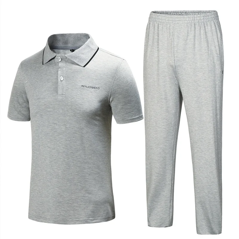 

Summer Dad Short Sleeve Trousers Summer Wear Summer Middle-aged Sports Set Men's T-shirt Old Man Clothes