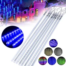 

8 PCS Meteor Tube Shower Rain String LED Christmas Light Wedding Party Garden Xmas String Light Outdoor NewYear DecorLight