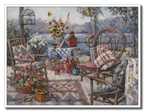 Наборы для вышивки крестом пейзаж-летний балкон ремесла люди искусство рукоделие 14CT без принта вышитые ручной работы DMC настенный домашний декор