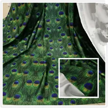Зеленое перо павлина ткань спандекс/лайкра хлопок трикотаж Павлин стрейч ткань DIY шитье колготки косплей фестиваль одежда