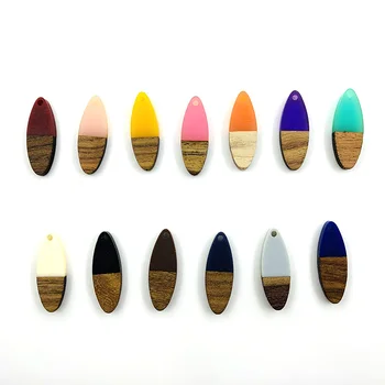 

10pcs Simple wooden resin stitching Drop Earrings for women girls willow leaf earrings exquisite pendants Jewelry Accessories
