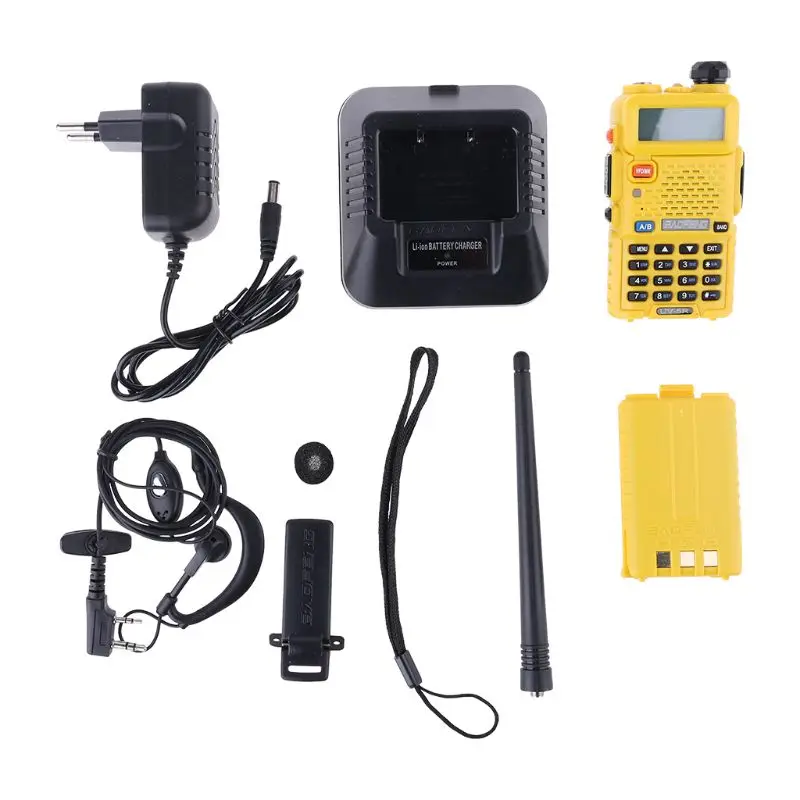 Yellow Уличная UV-5R портативная рация профессиональная CB радиостанция Baofeng UV5R трансивер 5 Вт VHF UHF портативная UV 5R охотничья радиостанция - Цвет: Yellow