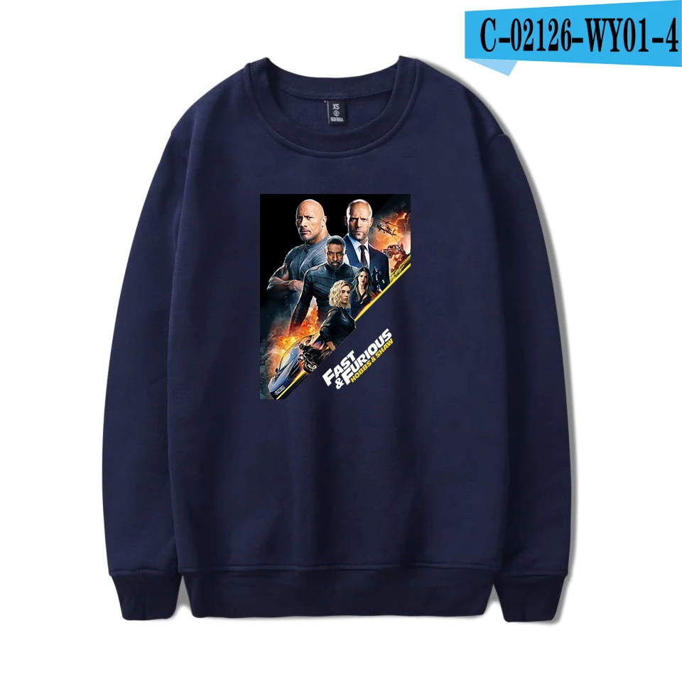 Hobbs and Shaw Дуэйн Джонсон Джейсон стэтэм новая толстовка с круглым вырезом и принтом Харадзюку с круглым воротником Мужская/Женская толстовка - Цвет: picture color