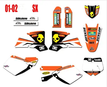 

3M Free custom numbers names Motocross full set of graphics stickers decals fits For KTM SX 125 250 380 400 520 2001 2002 SX