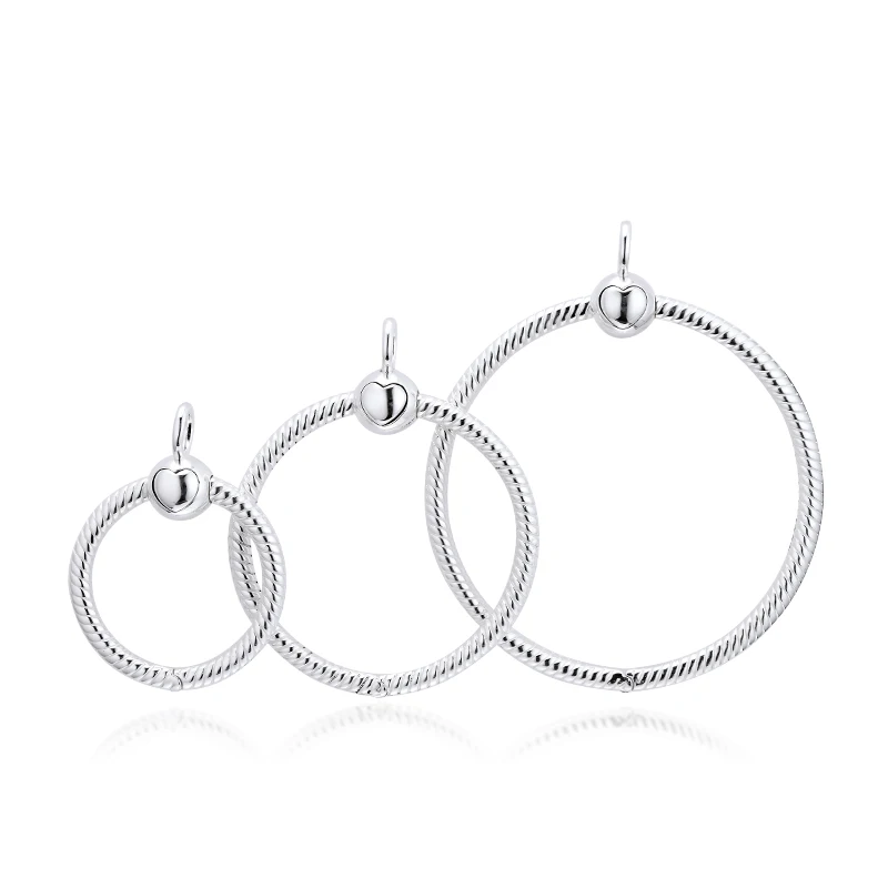 

3 Size Moments O Pendant for Silver Chain Necklaces 925 Sterling Silver Charms for Jewelry Making 2019 New Women DIY Jewelry