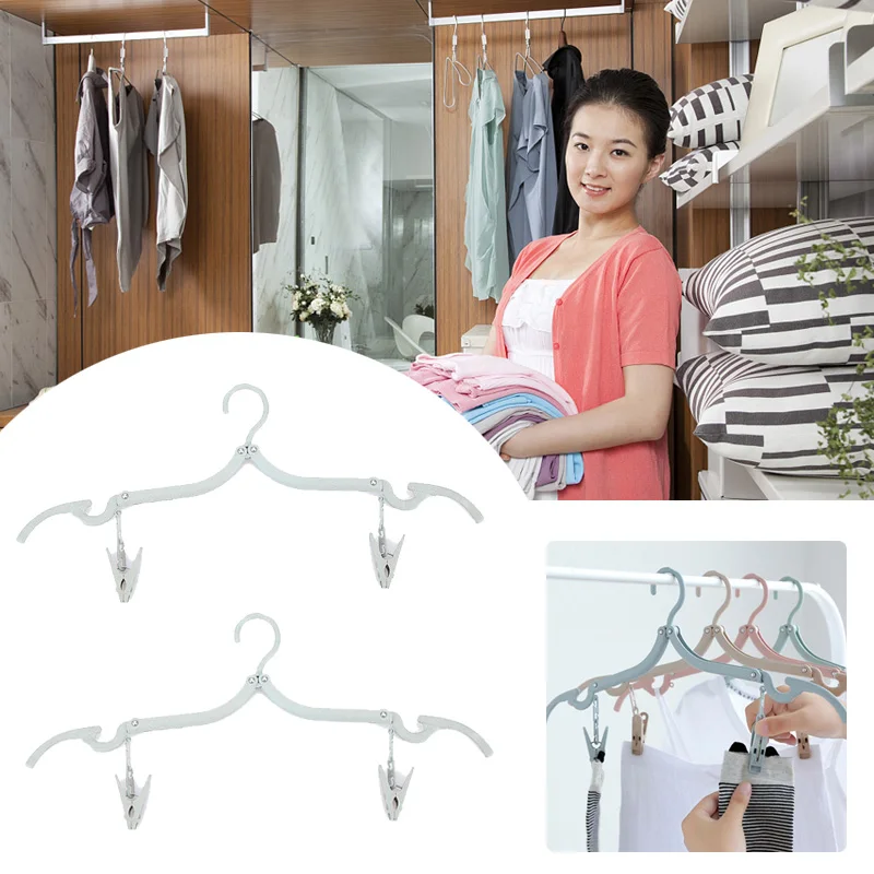 Portable Folding Clothes Hanger Clip Holiday Outdoor Travel Clothes Hanger