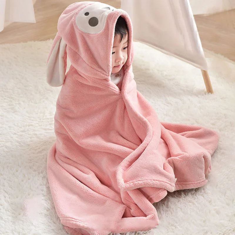Baby bath towel coral fleece super soft hooded towel high absorbent bathrobe suitable for boys and girls bath towel baby towel coral velvet bathrobe baby bathrobe