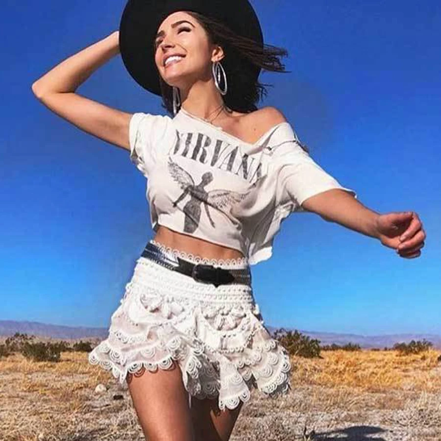 TEELYNN футболки для женщин топ Gypsy круглый вырез короткий рукав летняя футболка