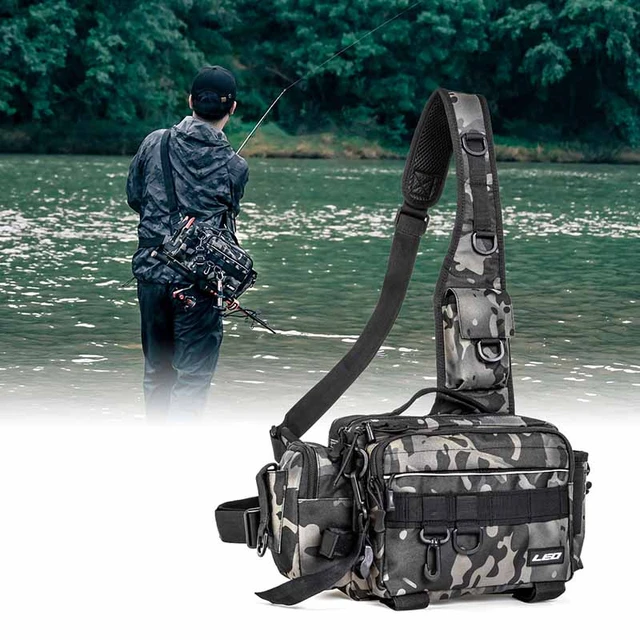 High Capacity Fishing Bag Tactical Bag Belt Bag Diagonal Shoulder Bag  Oxford Cloth Waterproof Fishing Rod Bag