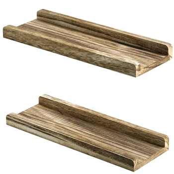 

2Pcs Wall Shelf Holders Decorative Bracket Home Office Bedroom Living Room Bathroom Organizer Wood Board Floating