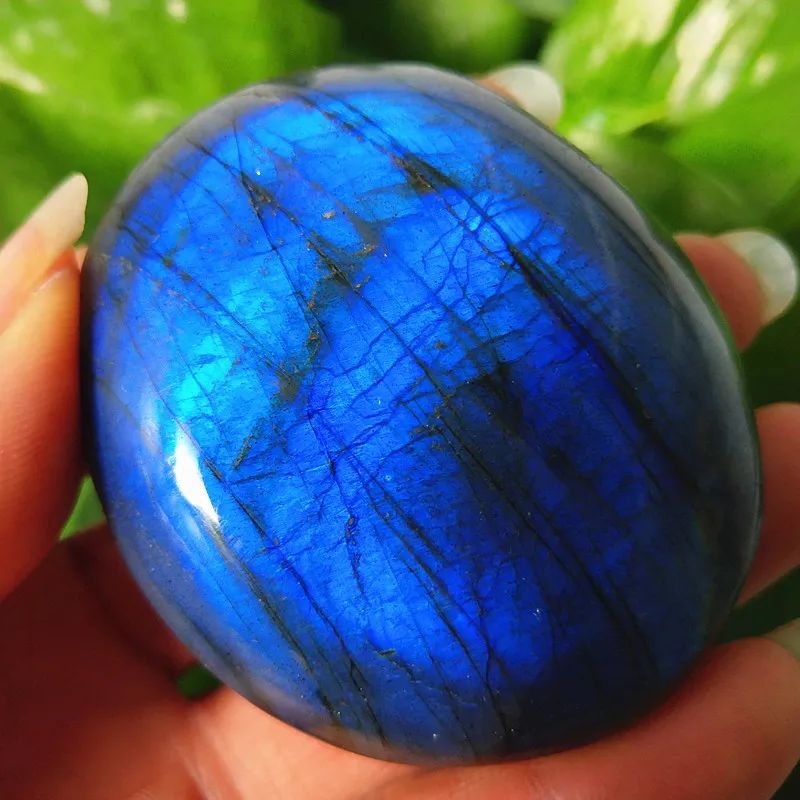 

Natural labradorite stone crystal palm stones plaything healing crystals and home decoration