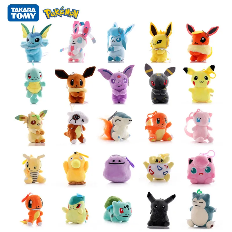 11 13cm Pokemon Plush Pikachu Eevee Squirtle Charmander Bulbasaur Cute Cartoon Anime Figures Plush Dolls Keychain Xmas Kids Gift Movies Tv Aliexpress