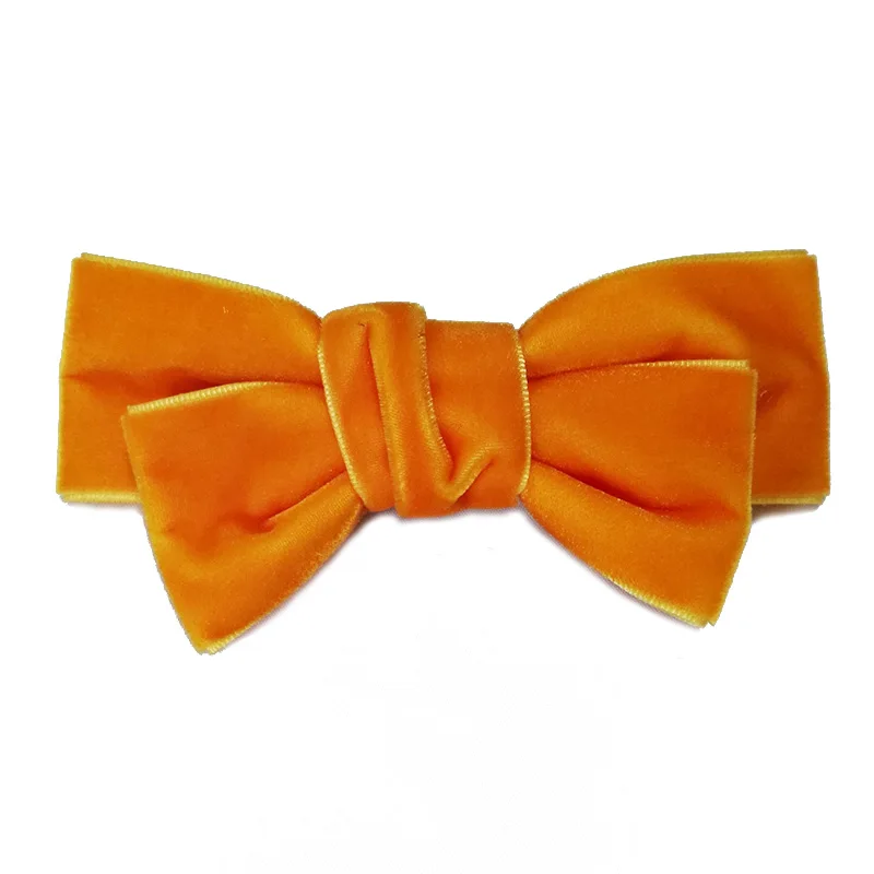 orange Ручная работа, 4 дюйма, бант для волос, Женская бархатная заколка-бабочка, модные аксессуары для волос, корейский бант, заколка для волос для девочек - Цвет: orange