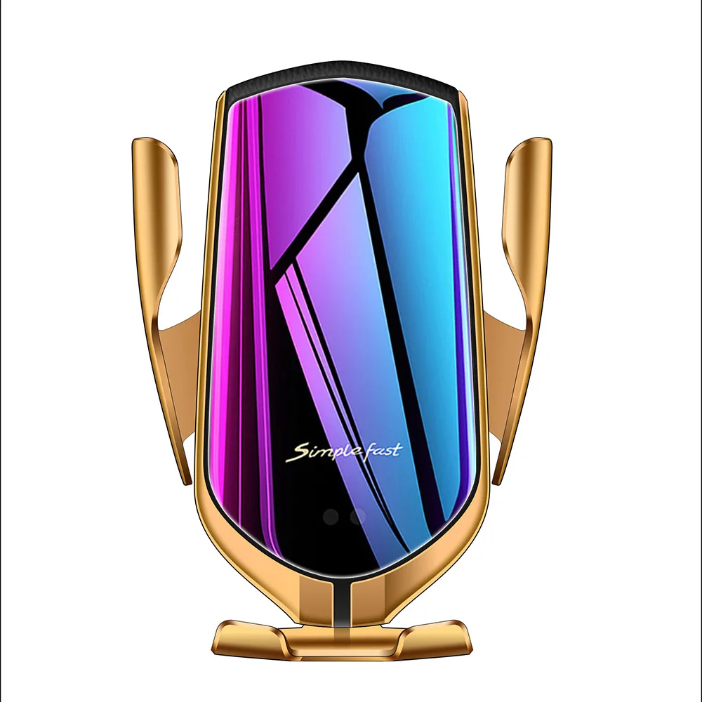 FDGAO 10 Вт беспроводное автомобильное зарядное устройство для iPhone 11 Pro X XS XR 8 автоматический Qi Быстрая зарядка держатель телефона крепление для samsung S10 S9 S8 - Цвет: Gold