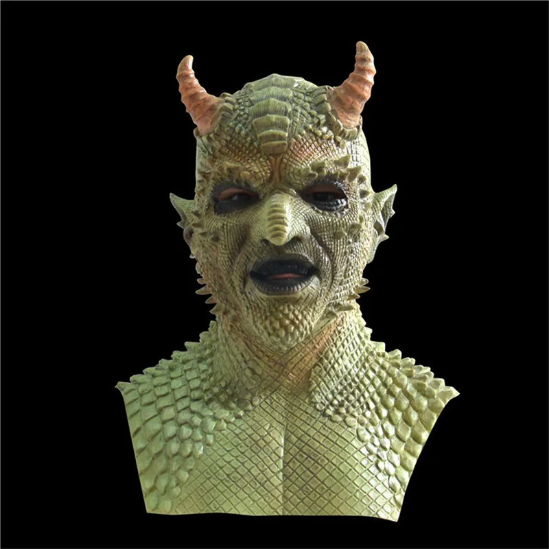 Mask3 Латексная белиальная маска демона костюм для косплея дьявол маски с перчатками Хэллоуин вечерние реквизит - Цвет: Mask3