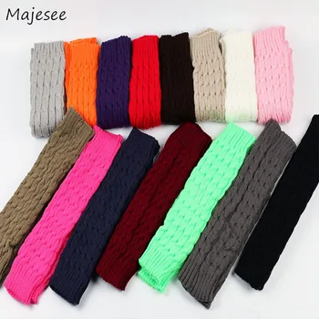 

Leg Warmers Women Solid Winter Thick Knitting Sweet Elegant Warm Womens All-match Casual Soft Simple Ladies Girl Crochet Fashion