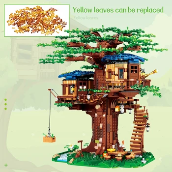 

The NEW 3117pcs Tree House Model Leaves two colours building blocks set Classic Collection Show Series