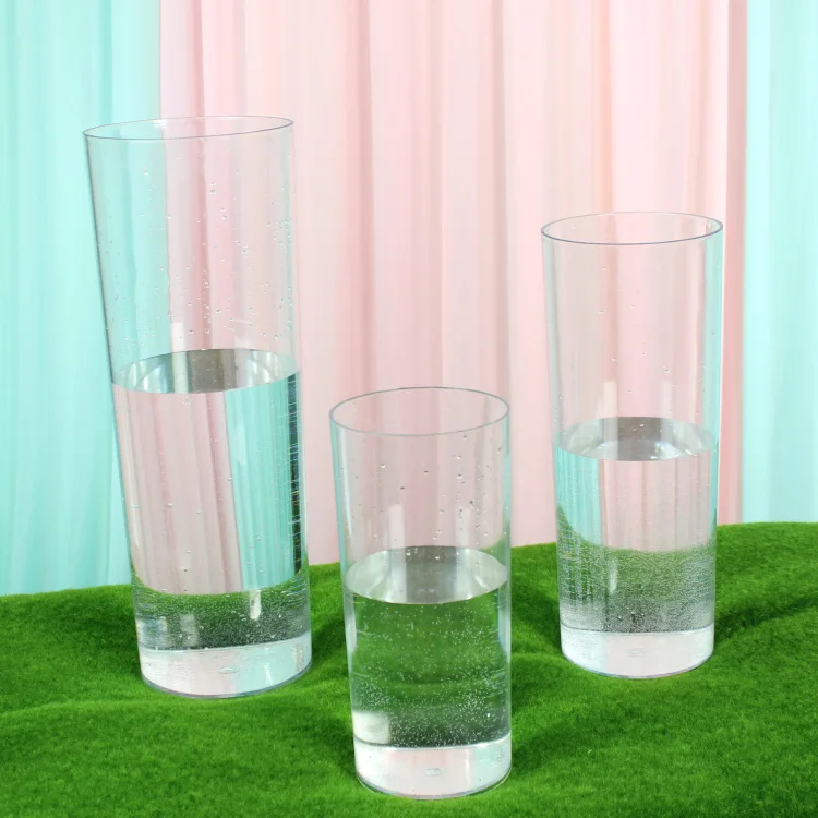 1set 3pcs JAROWN Свадебные украшения акриловая ваза плексиглас прозрачная дорога свинцовый баррель Цветочная композиция DIY T украшение сцены Свадебная опора - Цвет: 1set 3pcs