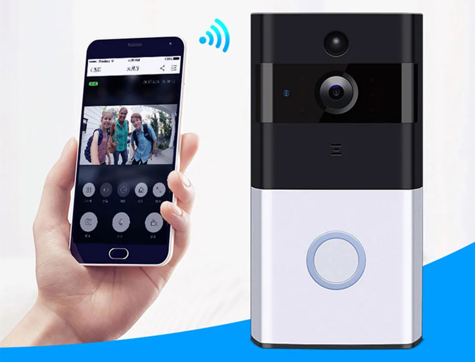 Campainha com Detecção de Movimento Telefone da Porta de Vídeo sem Fio com Chime Tuya Wifi Vídeo Two-way Intercom Função Câmera hd 1080p - 9 de movimento two-way intercom função tuya câmera
