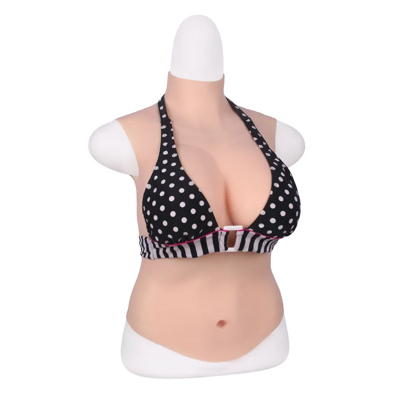 TRANSWEET D Cup Half Body Silicone Breast Forms Artificial Realistic Fake Boobs for Crossdresser Drag Queen Shemale Transgender