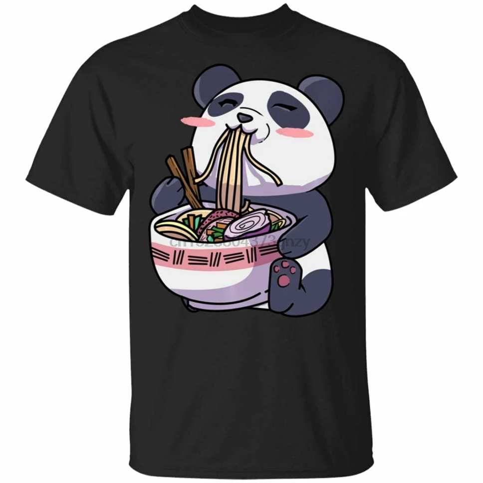 Ramen Panda/Милая футболка с японским аниме noodles Loving Panda цвет черный темно-синий