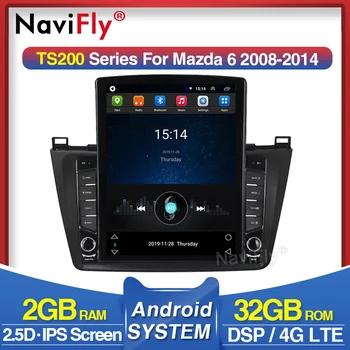 

Navifly Tesla style for Mazda 6 II Ultra 2007 - 2012 Car Radio Multimedia Video Player Navigation GPS Android 8.1 No 2 din DVD