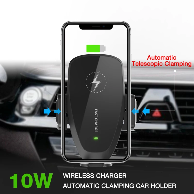 10W Car Wireless Charger for samsung s10 Plus QI Wireless Fast Charger Car Phone Holder for iPhone Xiaomi Huawei Car Charging