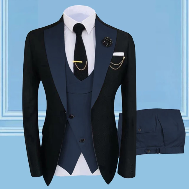 New Fashion Wedding Dress Luxury Design 3Pieces Men Suit Slim Fit Single Breasted Homme Costume Tuxedo High Quality Male Blazer 4